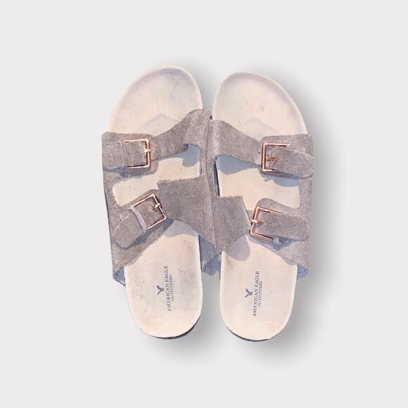 American Eagle Tan Suede Sandals Shoe Size 10 - Picture 1 of 5